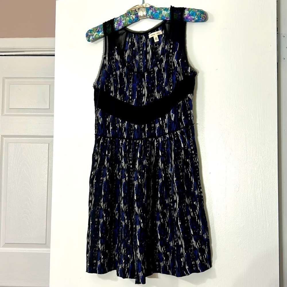 Silence and noise anthropologie silk sleeveless cut out back abstract mini